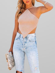 sexy knitted vest backless strappy crop top - 808Lush