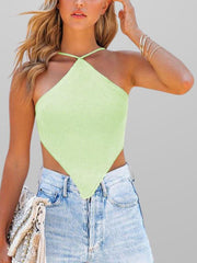 sexy knitted vest backless strappy crop top - 808Lush