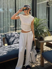 Women's Asymmetric Top High Waist Pants Suit - 808Lush