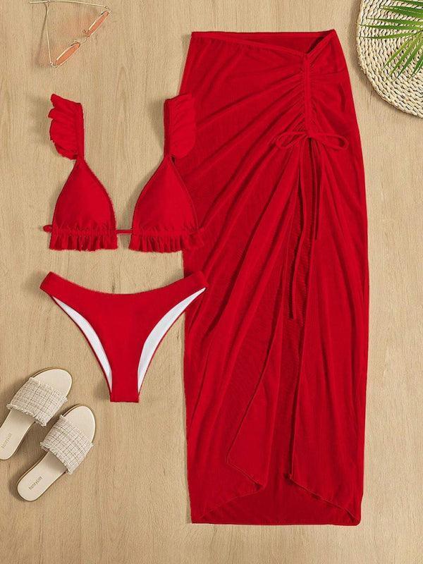 split swimsuit, sexy backless three-piece hip skirt - 808Lush