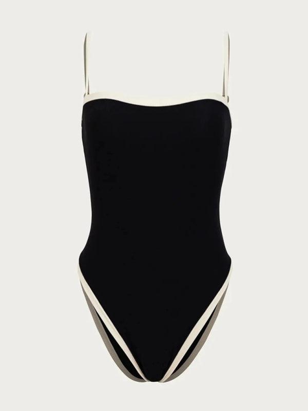 Contrast Color Spliced One-piece Swimsuit - 808Lush