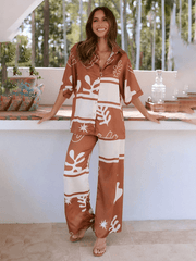 Lapel Casual Fashion Home Loose Two-piece Set - 808Lush