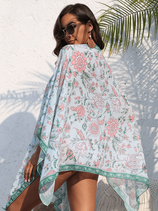 swimsuit with resort floral print swimsuit shawl (swimsuit not included) - 808Lush