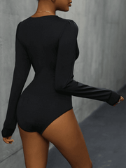 lace stitching long sleeve bodysuit - 808Lush