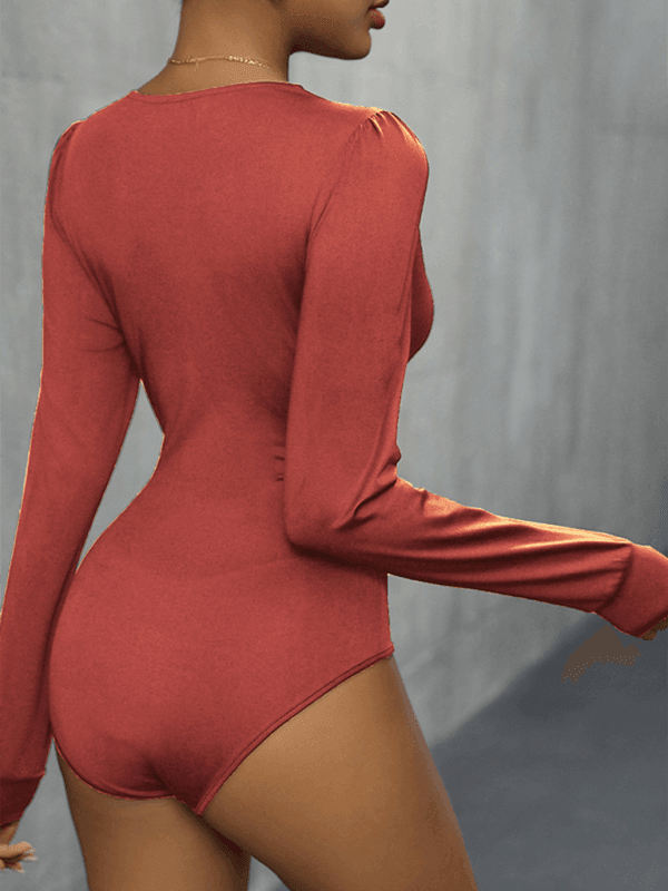 lace stitching long sleeve bodysuit - 808Lush