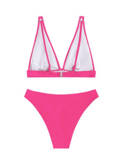 push up high waist triangle cup beach bikini swimsuit - 808Lush