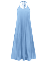 A-hem pleated beach vacation long dress - 808Lush