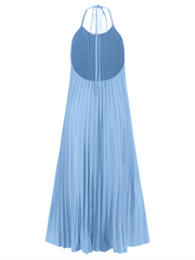 A-hem pleated beach vacation long dress - 808Lush