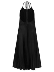 A-hem pleated beach vacation long dress - 808Lush