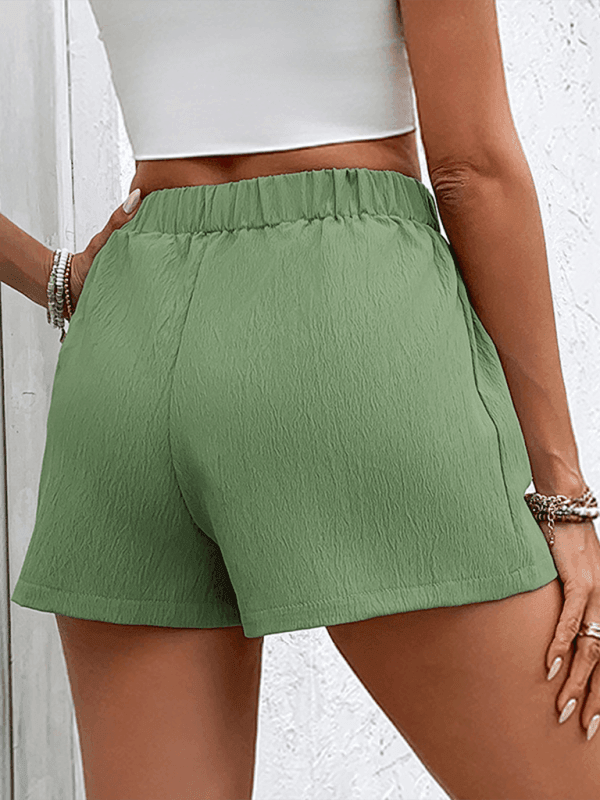 double pocket casual elastic waist tie shorts - 808Lush