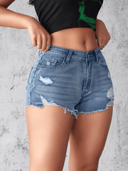 Distressed Denim Shorts Slim