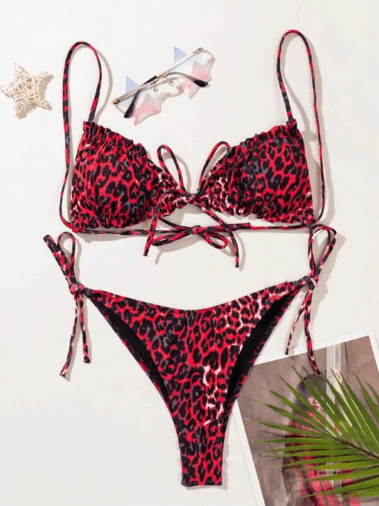 Women's Bikini Ruffled Leopard Print Sexy Tankini Swimsuit - 808Lush