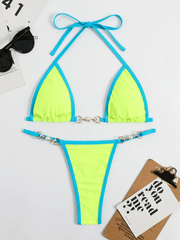 Women's swimwear sexy solid color bikini suit - 808Lush