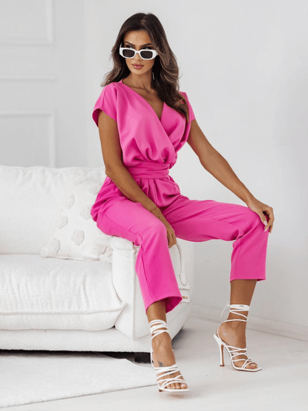 slimming short-sleeved jumpsuit - 808Lush