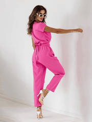 slimming short-sleeved jumpsuit - 808Lush