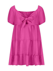 Fashionable and versatile strappy V-neck short-sleeved dress - 808Lush