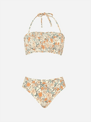 Women's resort beach suspender floral bikini - 808Lush