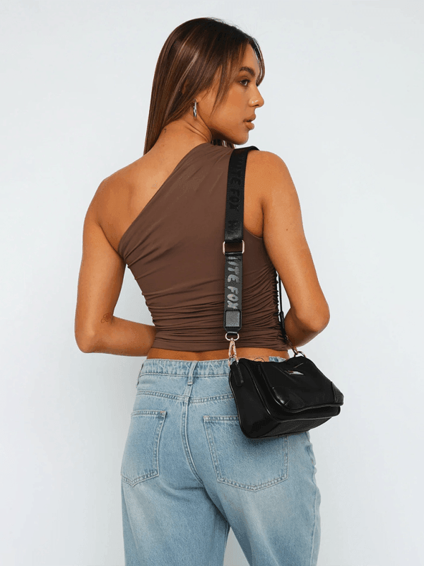 Ladies fashion Y2k one shoulder vest sexy hot girl top - 808Lush