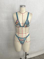 Sexy Vacation Printed Double Strap Bikini Set - 808Lush