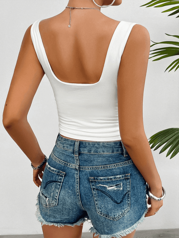 Solid color slim fit twist halter top - 808Lush