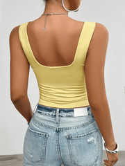 Solid color slim fit twist halter top - 808Lush