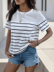 women's casual short sleeve striped t-shirt