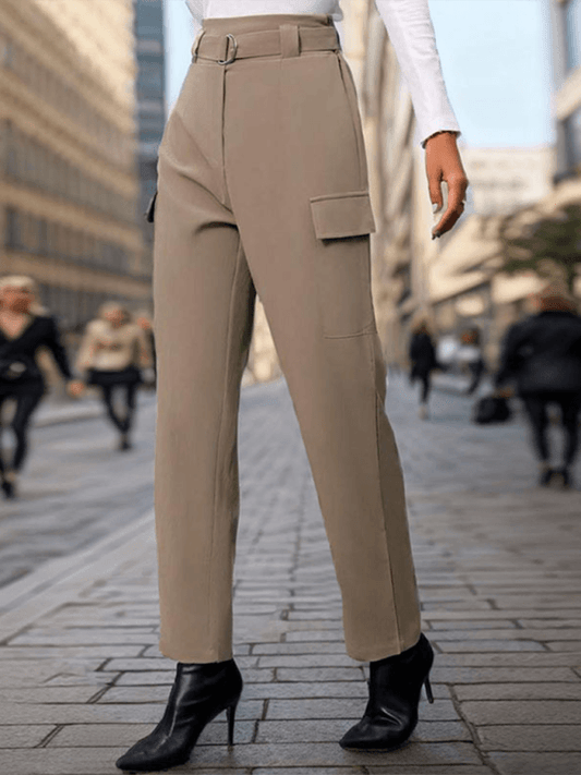 women's lace-up commuter pocket trousers - 808Lush