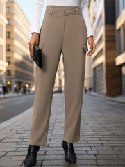 women's lace-up commuter pocket trousers - 808Lush