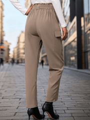 women's lace-up commuter pocket trousers - 808Lush