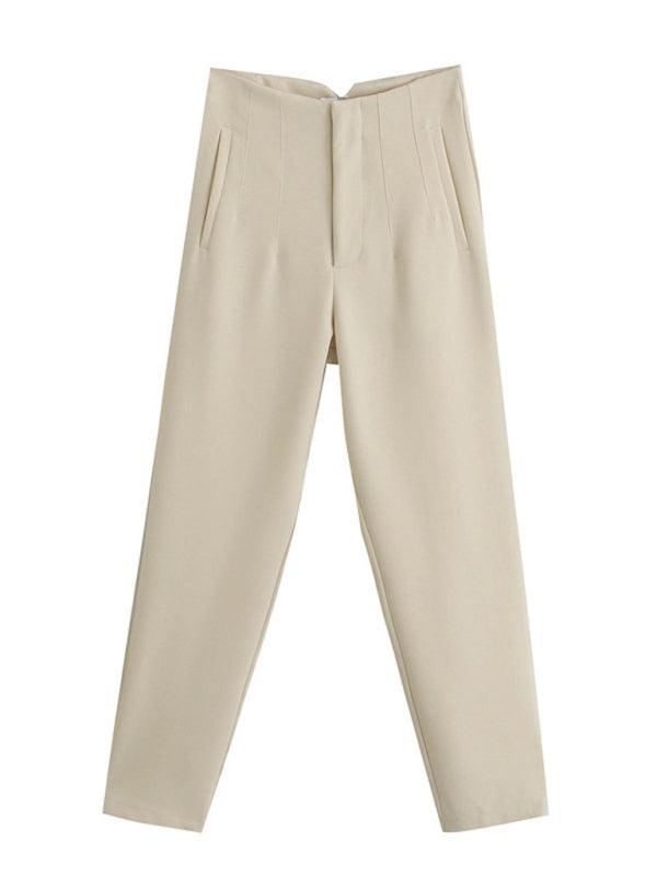 Women's High Waist Trousers Slim Casual Pants - 808Lush