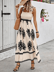 Resort style printed cross front midi dress - 808Lush