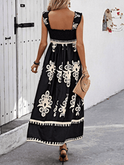 Resort style printed cross front midi dress - 808Lush