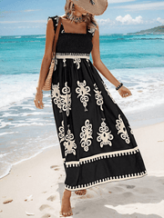 Resort style printed cross front midi dress - 808Lush