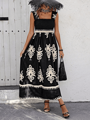 Resort style printed cross front midi dress - 808Lush