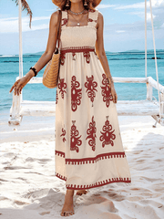 Resort style printed cross front midi dress - 808Lush