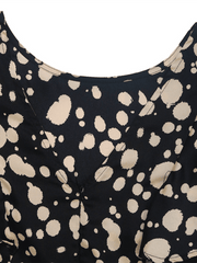 Women's Short Sleeve Round Neck Ruffled Polka Dot Dress - 808Lush