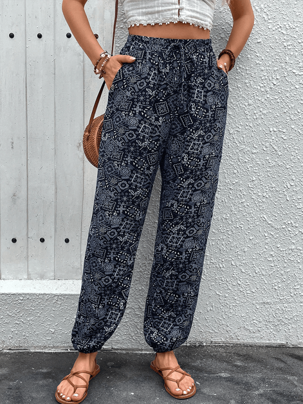 Women's printed bohemian style skinny pants - 808Lush