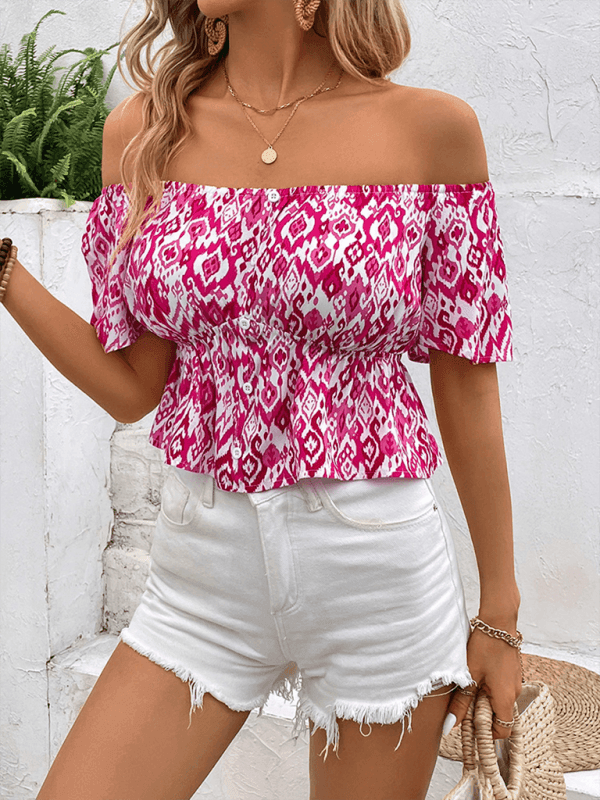 Women's one shoulder short sleeve shirt - 808Lush