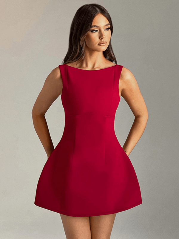 Sexy Slim Backless Tank Top Basic Dress