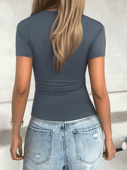 Women's casual slim fit pullover short sleeves