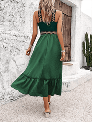 elegant halter neck high waist dress