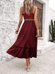 elegant halter neck high waist dress