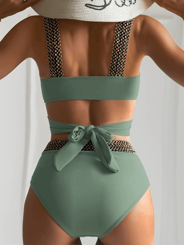 Women's bikini two-piece tight swimsuit sexy cross backless bikini - 808Lush