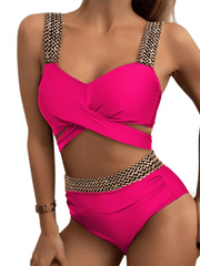 Women's bikini two-piece tight swimsuit sexy cross backless bikini - 808Lush