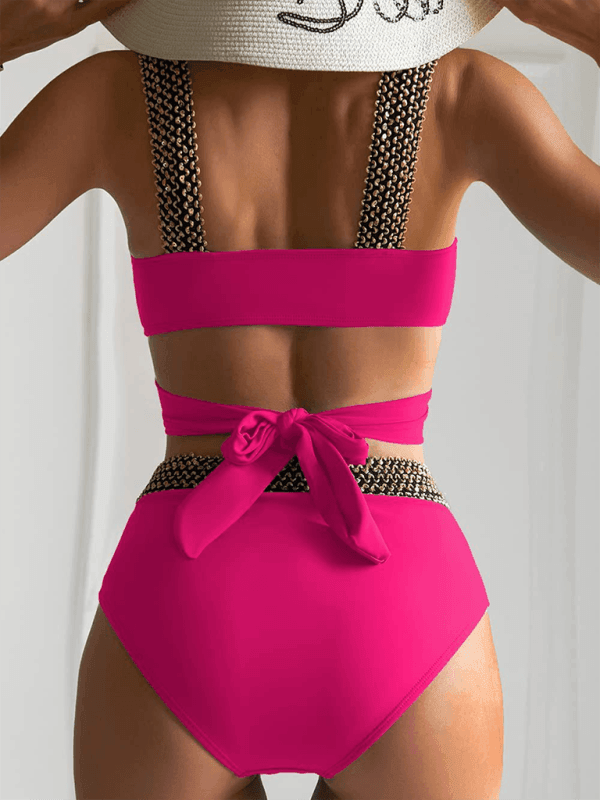 Women's bikini two-piece tight swimsuit sexy cross backless bikini - 808Lush