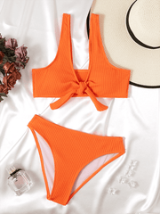 Women's Swimwear Pierced Solid Color Hollow Bikinis - 808Lush