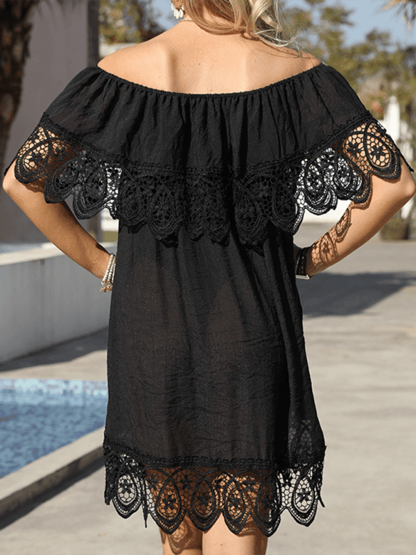 Off-the-shoulder Cape Sleeve Beach Bohemian Beach Bikini Cover-up - 808Lush