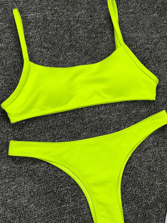 sexy two-piece swimsuit fluorescent bikini - 808Lush