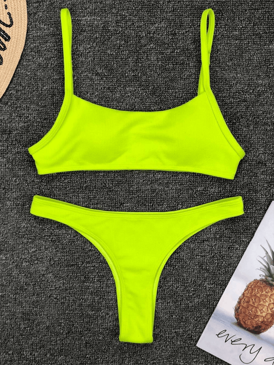 sexy two-piece swimsuit fluorescent bikini - 808Lush