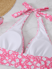 three-piece swimsuit female small floral Bikini